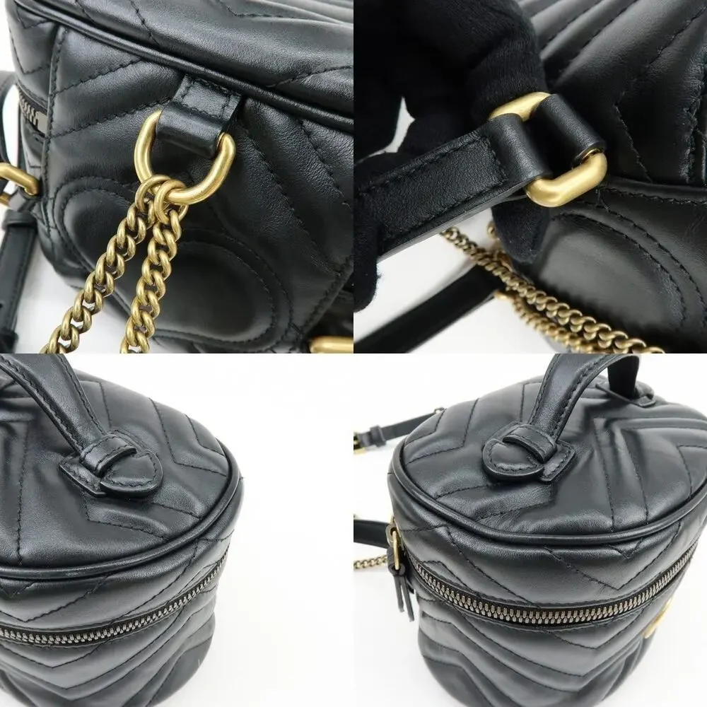 Gucci GG Marmont Calfskin Cosmetic Case Black
